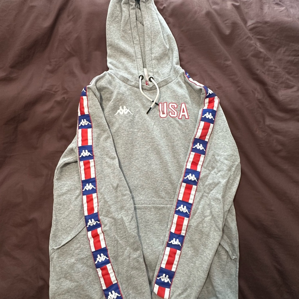Kappa Gray Hoodie with Red Logo